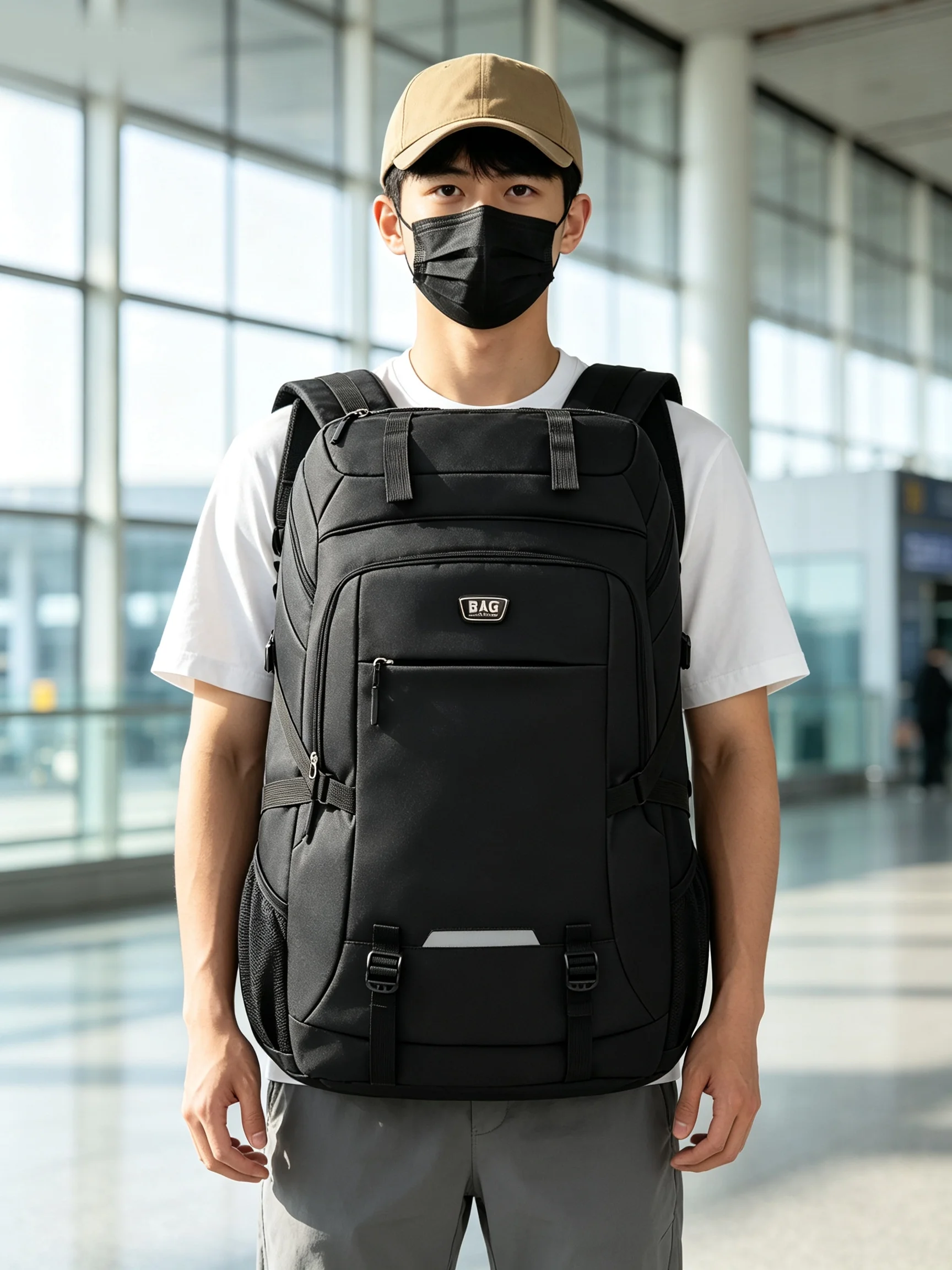 Large Capacity Outdoor Climbing Bag 607590 Liter Dual Shoulder Bag Men's Travel Bag Women's Check-in Backpack Business Trip