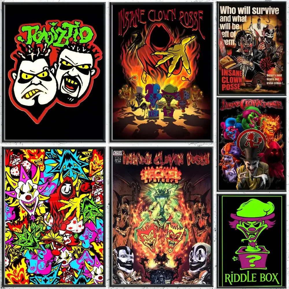 Punk Band I-Insane Clown PosseS Poster HD Self-Adhesive No Residue After Removal Ideal for All Kinds of Wall Decor