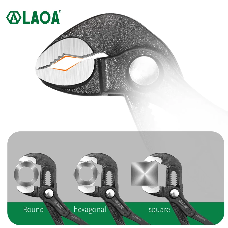 LAOA Quick Adjust Pump Pliers 7/10,V-Shaped Jaw Water Pump Pliers Pipe Clamp Gripping Tool for Plumbing Repair DIY