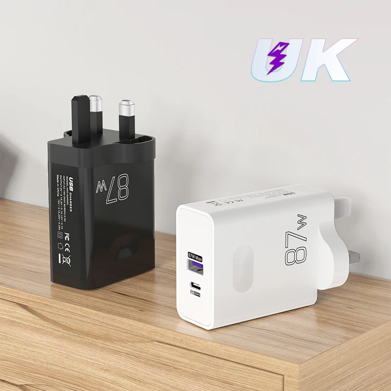 Xiaomi 87W USB شاحن فائق السرعة محول الطاقة QC 3.0 مع الاتحاد الأوروبي العالمي الولايات المتحدة المملكة المتحدة التوصيل آيفون سامسونج هواوي الكمبيوتر المحمول الهاتف اللوحي
