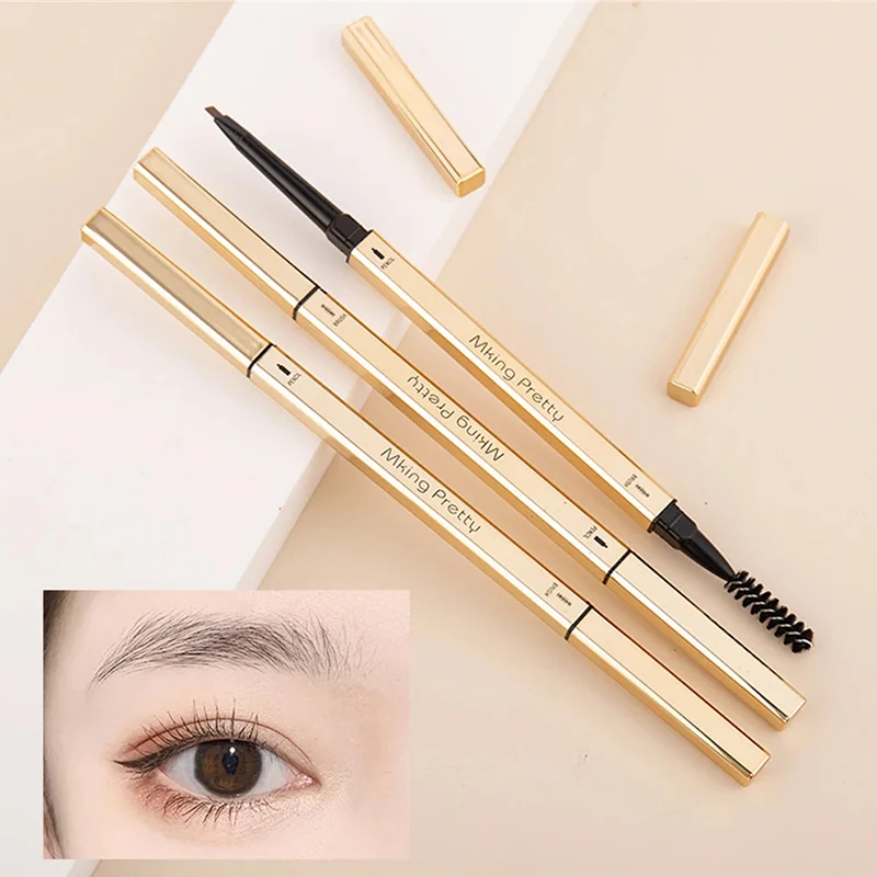 Impermeável Double Head Sobrancelha Lápis, Long Lasting Eye Brow Pen, Tint Mascara, Enhance Cosméticos, Maquiagem de Beleza para Mulheres, 5 Cores