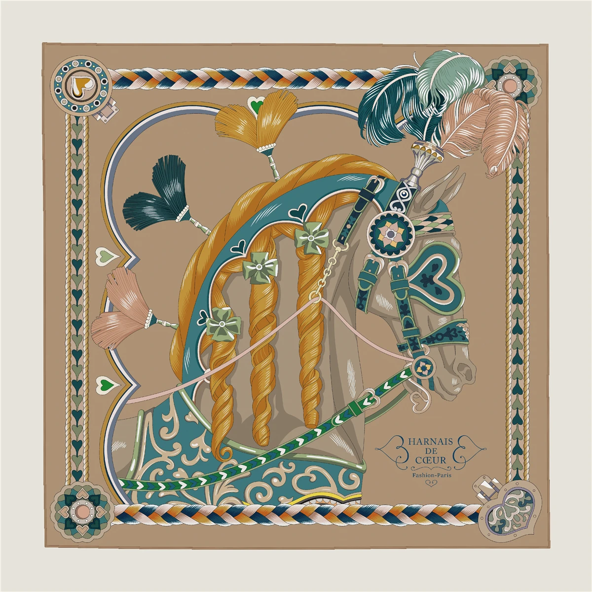 

Horse Luxury Designers Silk Cashmere Scarf Women Winter Shawls Mother Christmas Gift Herms Rollerd Edges Stoles Pashmina 110CM