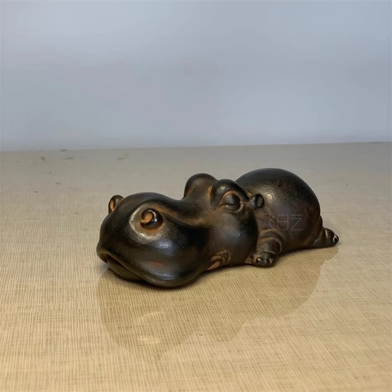 Creative Hippopotamus Decoration Ornaments Animal Pen Holder Paperweight Tea Pet Ornaments Bonsai Landscaping Multi-functional