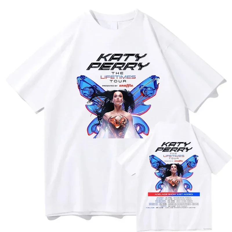 

Men's Cotton T-shirts THE LIFETIMES TOUR Katy-Perry Tshirts Aesthetic Tee-shirt Women Men Short Sleeve Tops Y2K Unisex Clothes