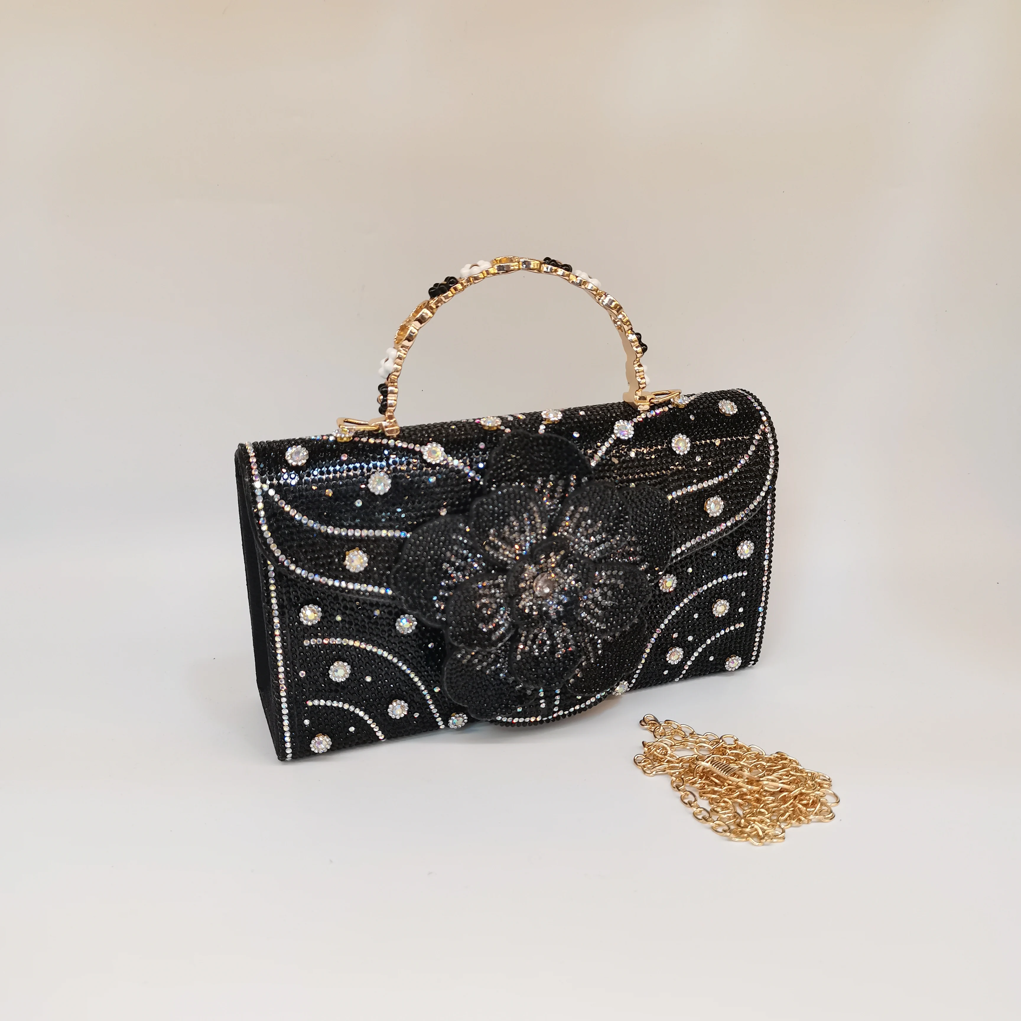 عالية الجودة أنيقة المرأة الماس مخلب مساء حقيبة يد سيدة فاخرة للحزب مستطيلة حجر الراين حقيبة F5-1128-2