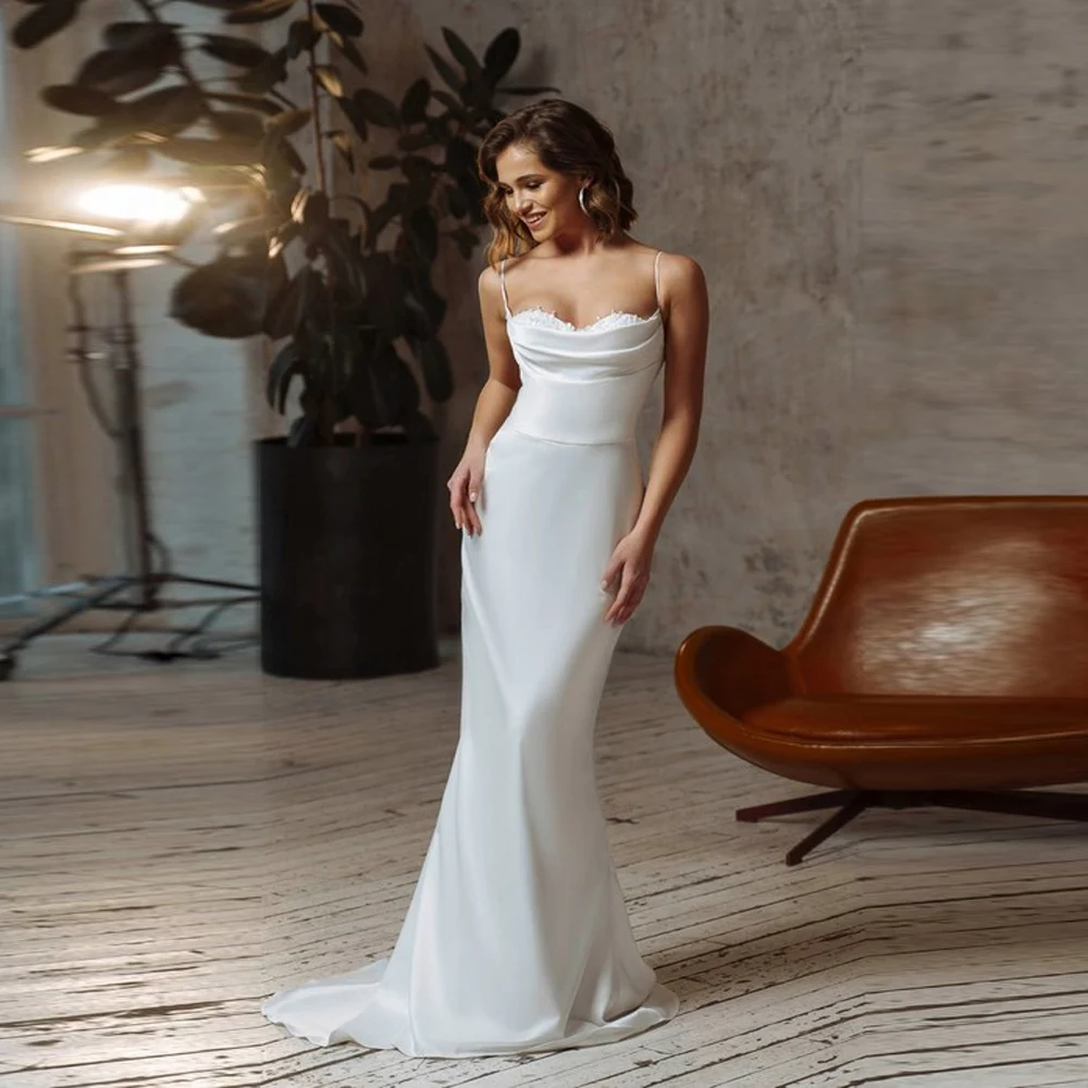 

Generous Mermaid Women's Wedding Dresses Sweetheart Collar Lace Appliques Bride Gowns Mopping Length Vestido De Novia Customized