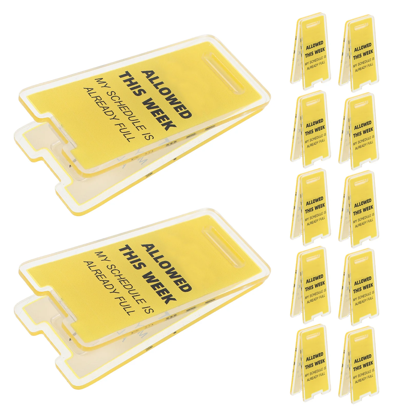 

12pcs Creative Desktop Decor: Aesthetic Paper Clips Memo Holder Clip Stand For Note Display With Funny Caution Overstimulated