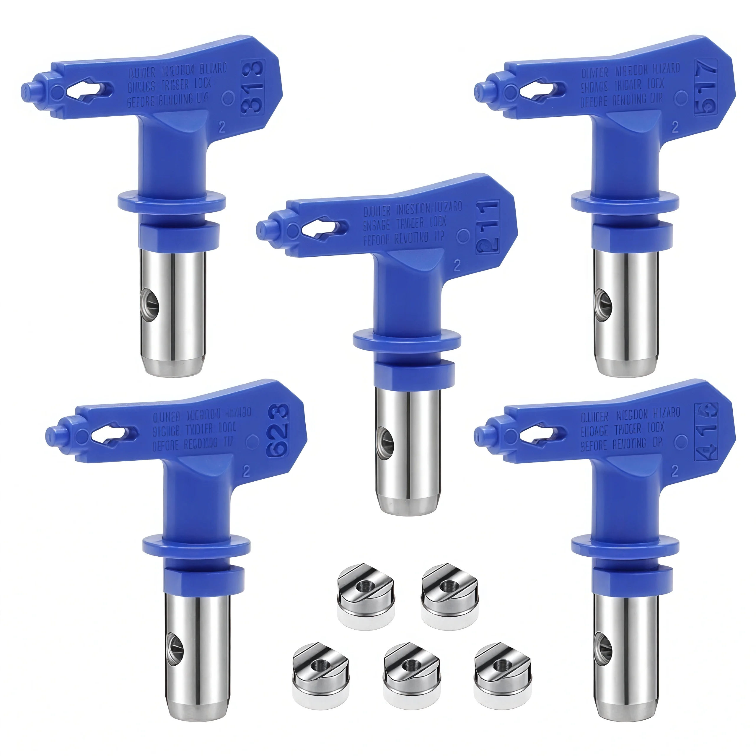 

Набор из 5 реверсивных насадок для безвоздушного распыления краски с 5 уплотнителями, универсальный комплект распылительных форсунок для краскопультов, аксессуар для покраски