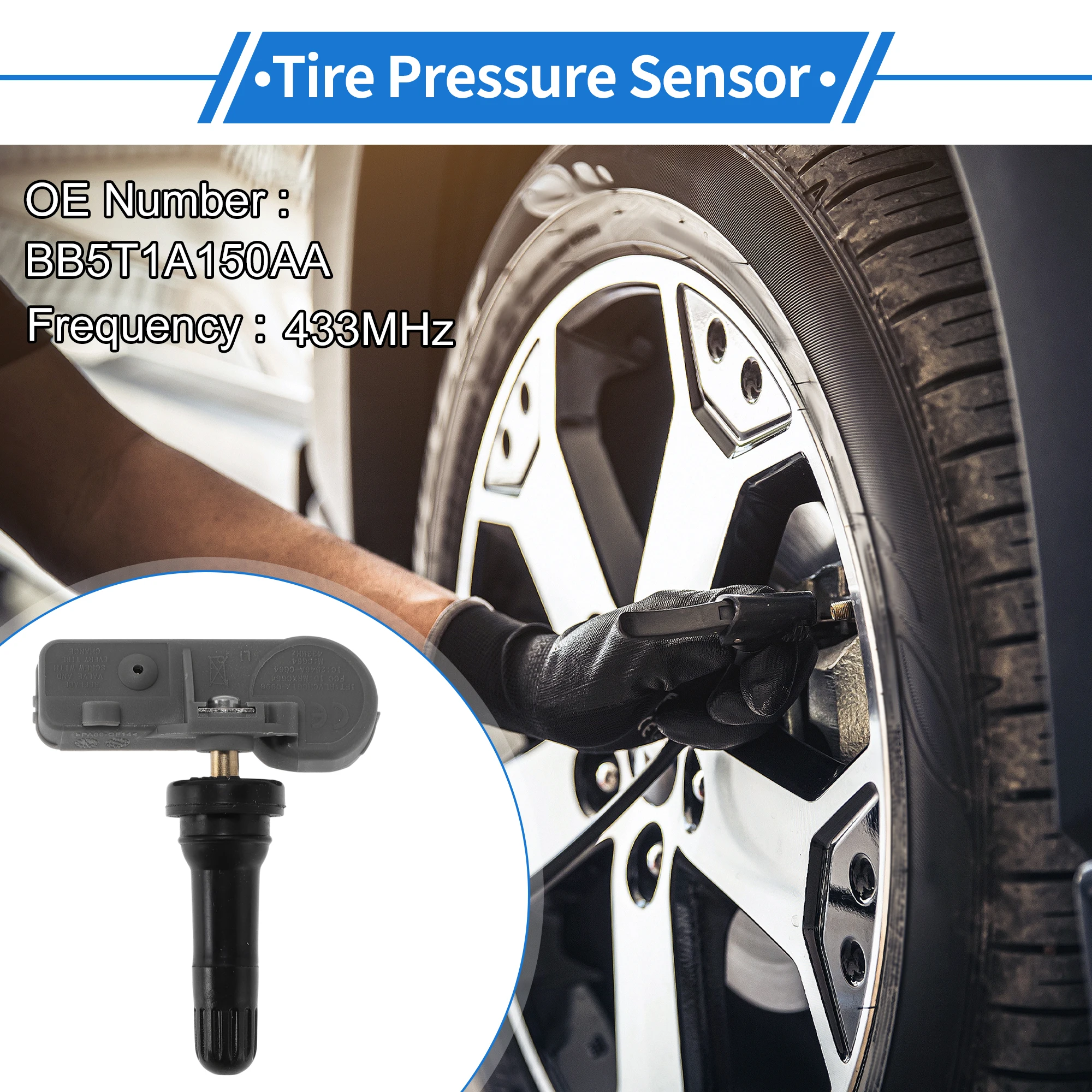 UXCELL Tire Pressure Sensor TPMS Sensor 433MHz No.BB5T1A150AA for Ford Transit 13-18