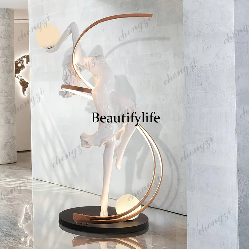 A74 Muse Sculpture Floor Lamp Sales Office Abstract Art Ornament Dance Gymnastics Art Personality Ornament