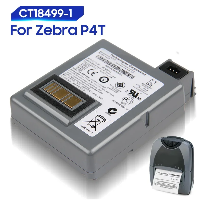 Replacement Battery For Zebra P4T CT18499-1 Rechargable Li-ion Batteries 3800mAh