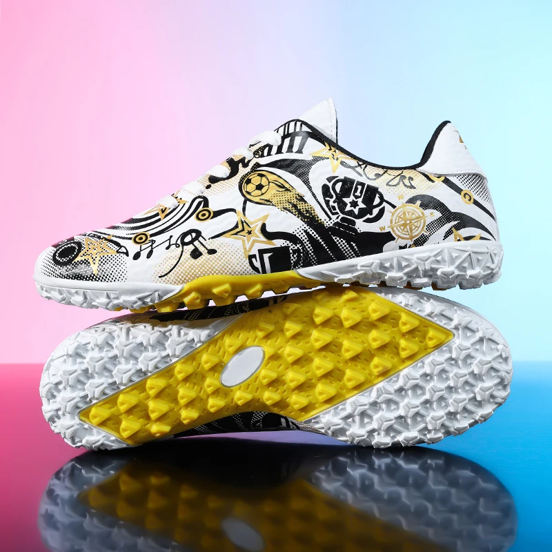 Пара детских четырехсезонных кожаных футбольных бутсов с шипами, износостойкие футбольные бутсы, размеры 31-44,MZ-216-1