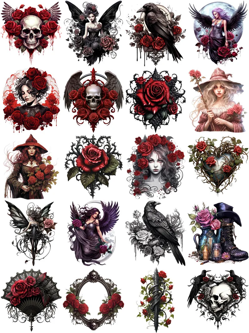 20Pcs/Pack Rose Witch Sticker DIY Craft Scrapbooking Album Junk Journal Decorative Stickers