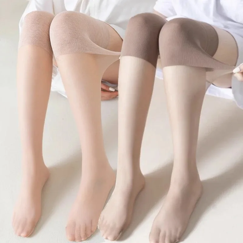 1/2Pairs Over Knee Sheer Pantyhose for Women Breathable High Elastic Slimming Shaping Air Conditioning Office Wear Knee Support