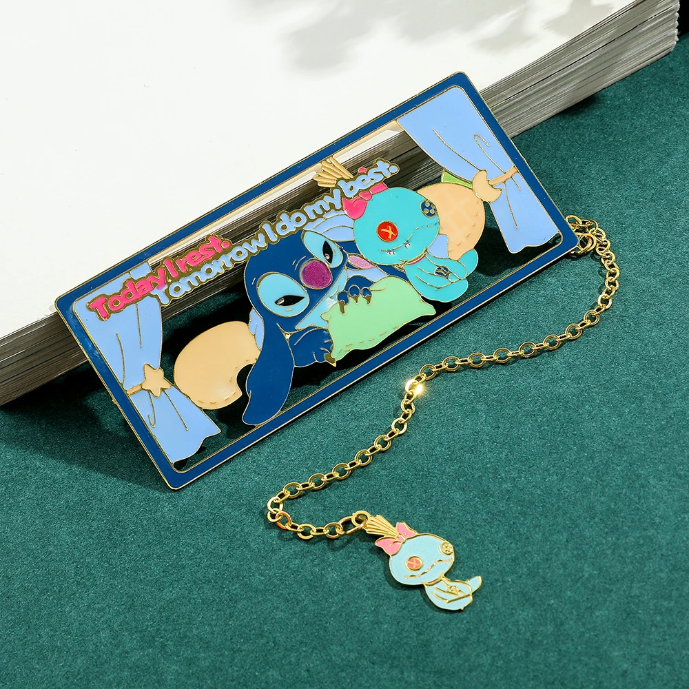 Imagem -06 - Cute Naughty Stitch Bookmark para Amantes do Livro Cartoon Anime Fans Metal Book Marks Presentes de Férias de Pais para Filhos