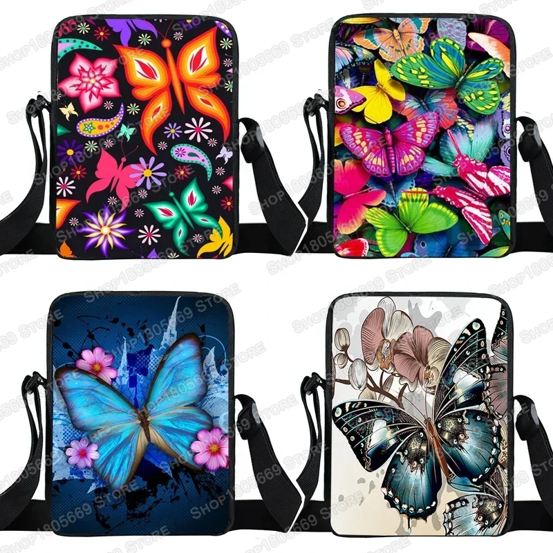 Piękny motyl damska torba na ramię Mesenger torby damskie torebki Crossbody torba na podróż dziewczyny małe tornistry Bookbags