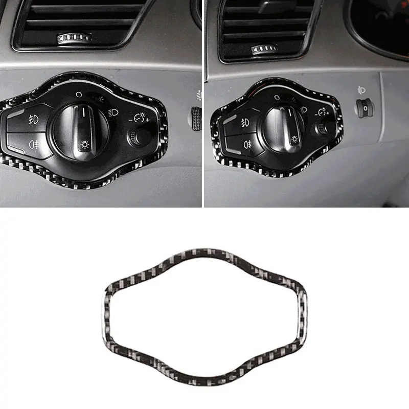 

For Audi A4 B8 A5 Q5 2010 2011 2012 2013 2014 2015 2016 Carbon Fiber Headlight Switch Button Frame Cover Trim