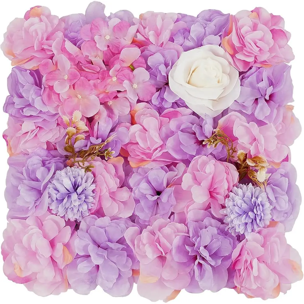 

12-Piece 3D Floral Lower Wall Panels 15 x 15 for Party or Home Background Decor, Pink