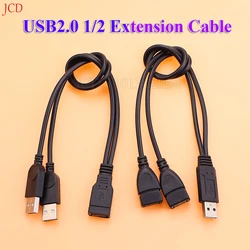 1 piece USB 2.0 Cable USB Double Splitter Adapter Cable 1 to 2 Female to USB 2 Male Charging Data Transmission Cable