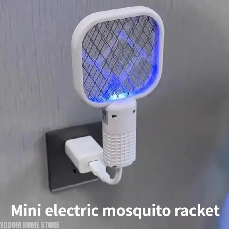 2-in-1 USB Mosquito Killer Lamp Electric Mosquito Swatter Purple Light Mosquito Trap Portable Insect Killer for Home Outdoor Cam
