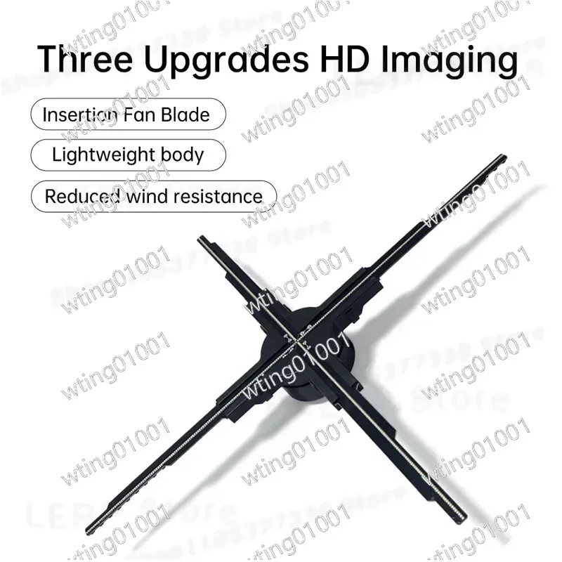 for 50CM HD 3D Holographic Fan LED Display Rotating Suspended Virtual Projection Intelligent Advertising Machine