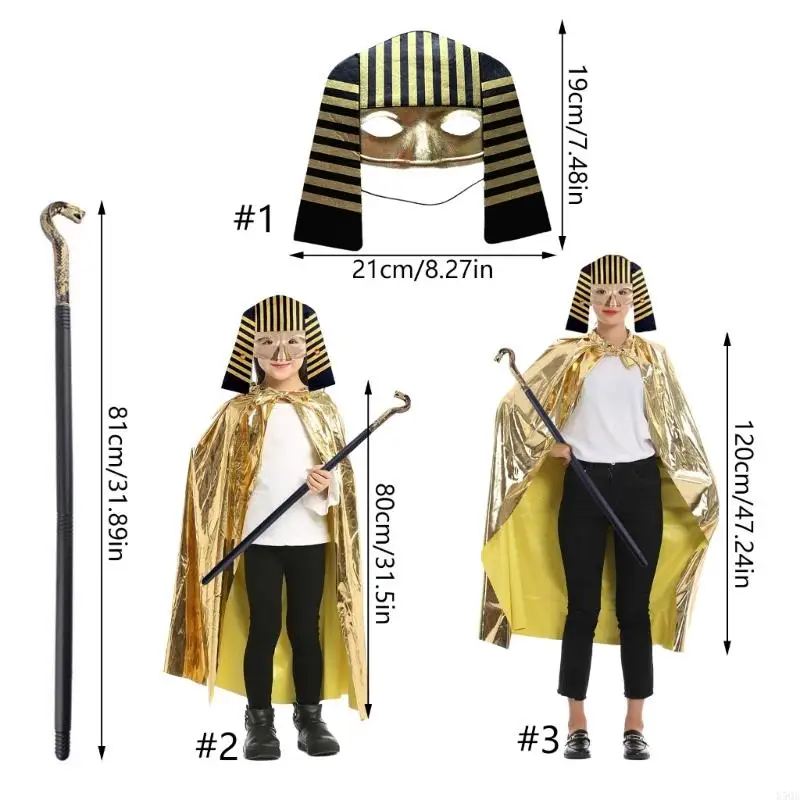 Costume faraone egiziano Maschera egiziana Maschera egiziana Maschera Veneziane Maschera faraone Outfit per il cosplay Dress