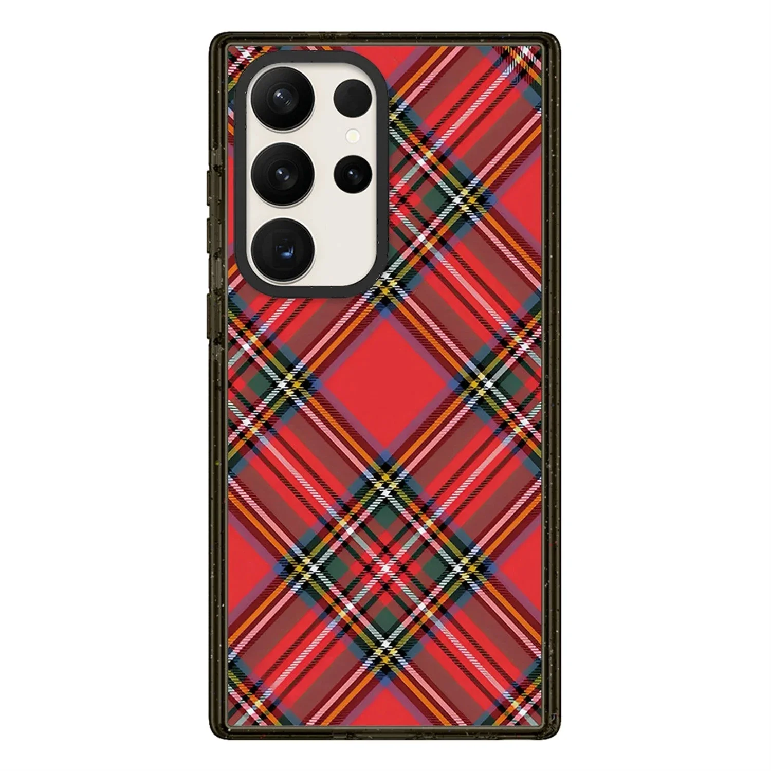 

Red Plaid MagSafe Acrylic Black Border Magnetic Phone Case for Samsung Galaxy S 22U S23 Ultra S24 Ultra Cover Protective Shell