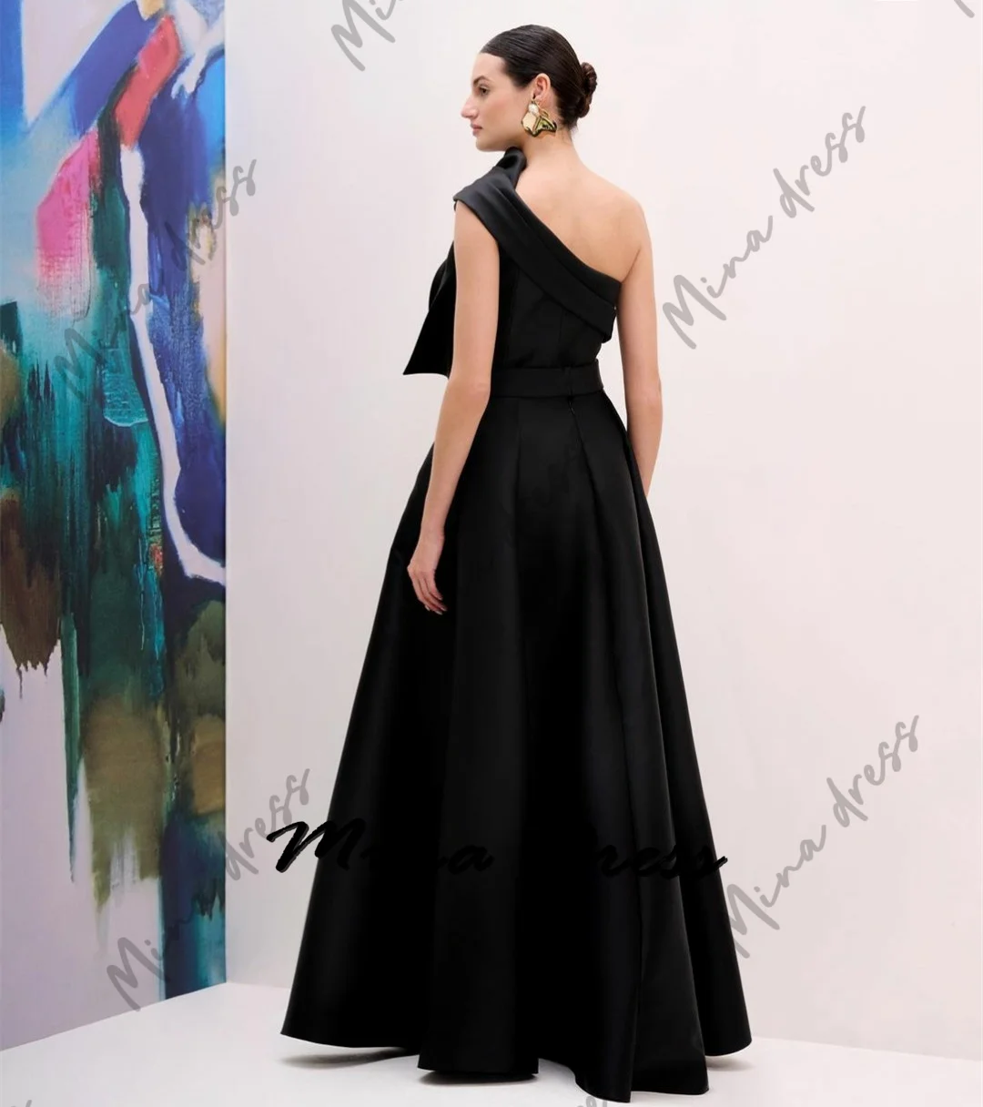 Mina Customized Sleeveless Elegant Party Dresses 2024 for Wedding Guest Dress Women One Shoulder Backless Belt Evening Gown Prom