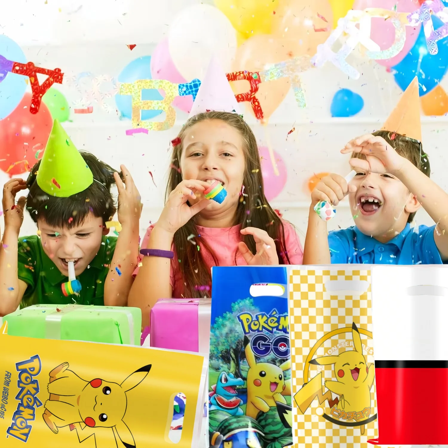 Pikachu Geburtstagsgeschenktüte Pokemon Figuren Pokemon Geschenktüte Pikachu Süßigkeitentüte Verpackung Giveaway Partygeschenke Gast Pokemon Geschenk
