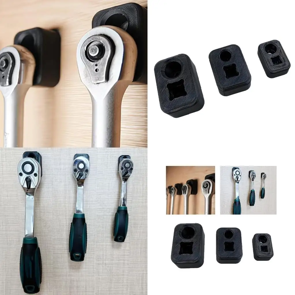  Plastic Ratchet Wrench Organizers 3PCS Wall Mounted Socket Holders Stand Rack