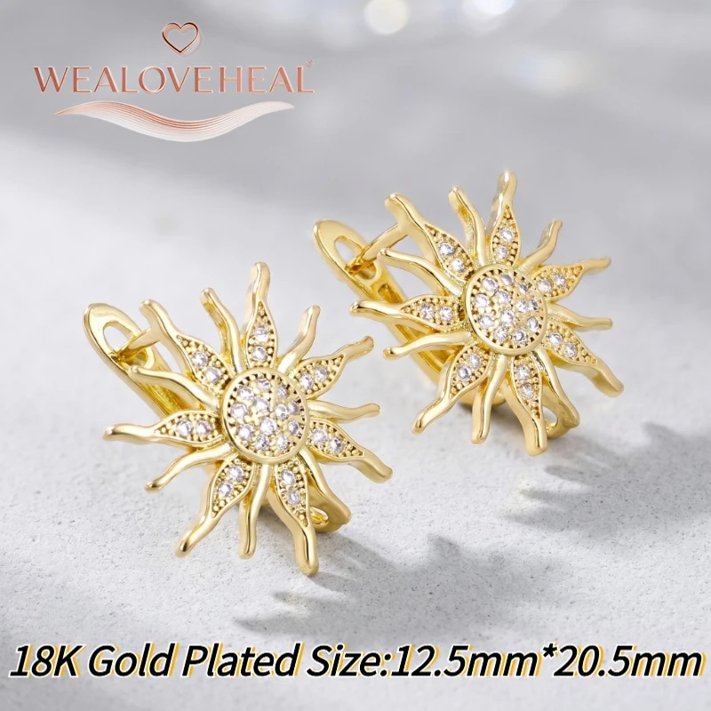 schmuckherstellung zubehör，18K vergoldeter Messing-Ohrringhaken mit Mikro-Zirkonia-Besatz und offenem Öhrchen für handgefertigten DIY-Schmuck, Zubehör und Schmuckkomponenten – Detail 18
