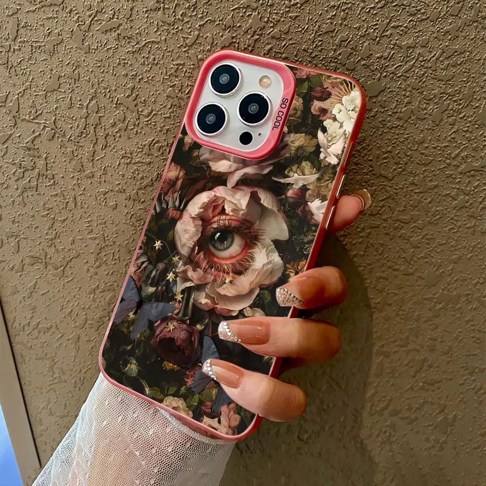 

Rose Eye Design Mobile Phone Case Shockproof and Anti Slip Frosted Suitable for iPhone 16 15 14 13 12 11 Pro Max Plus Mini