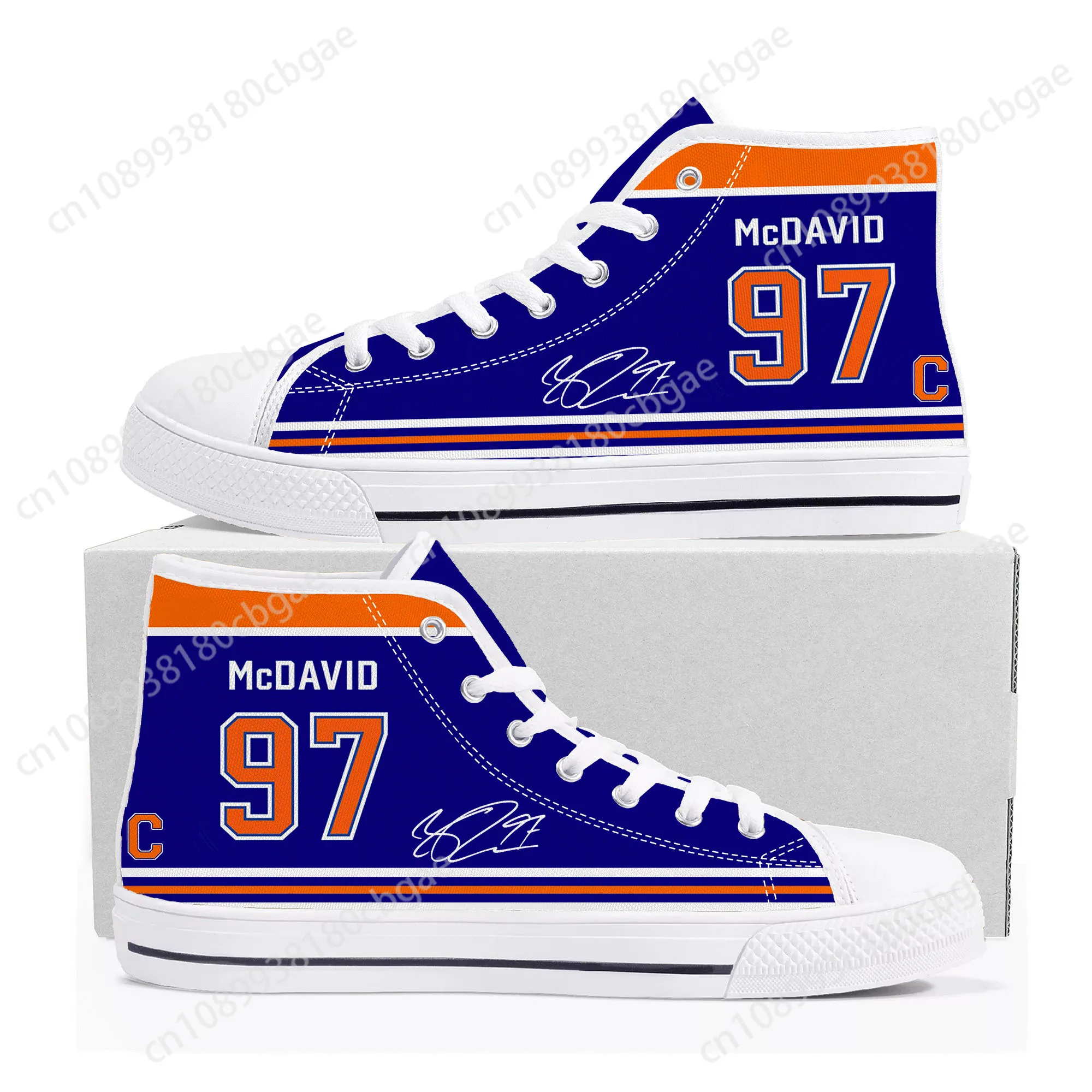 

Connor McDavid ice hockey NO 97 High Top Sneakers Mens Womens Teenager High Quality Canvas Sneaker Casual Shoe Custom Shoes