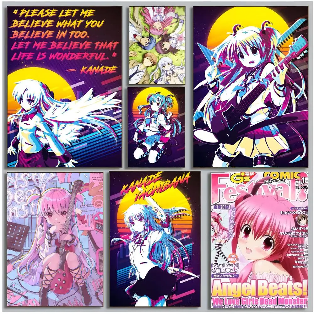 anime visualnovel A-Angel Beats! Poster Modern Wall Art Bedroom Living Room Print Unframed