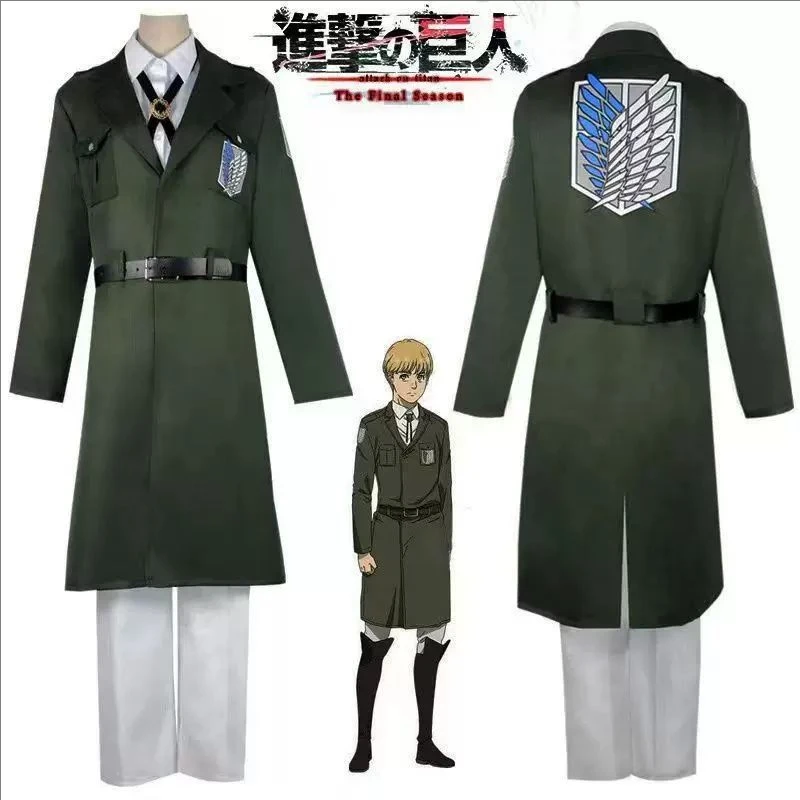 AOT Cosplay Kostüm Levi Ackerman Mikasa Ackerman Eren Jaeger Hange Zoe Komplettset Anime-Charakter-Outfit für Comic Con Party
