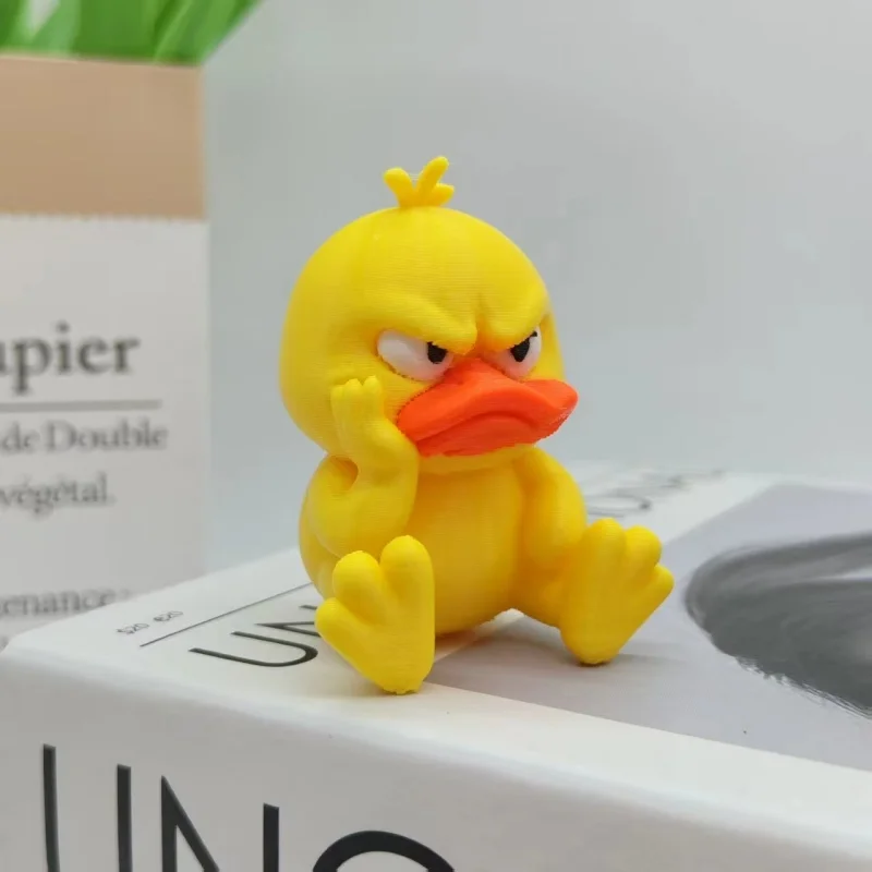 Estatua de Pato Amarillo Enojado Impresa en 3D, Pato Divertido con Ojos Blancos, Decoración Humorística para Interiores/Exteriores, Decoración para el Hogar y el Automóvil