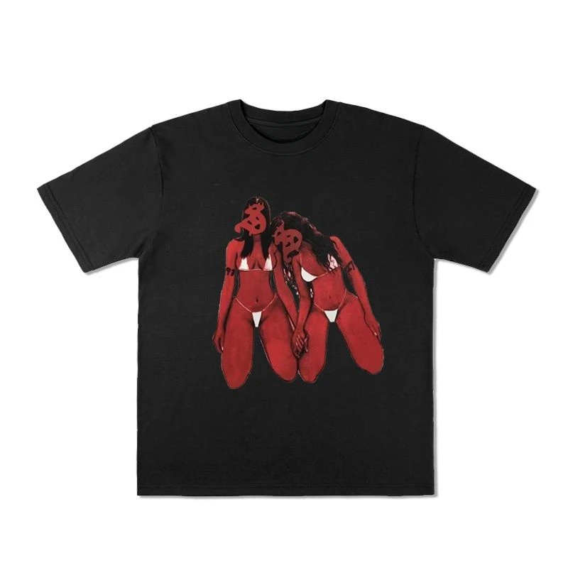 

2025 Fashion Trend Pure Cotton Printing American Fashion Brand European and American Style High Street Retro Plus Size