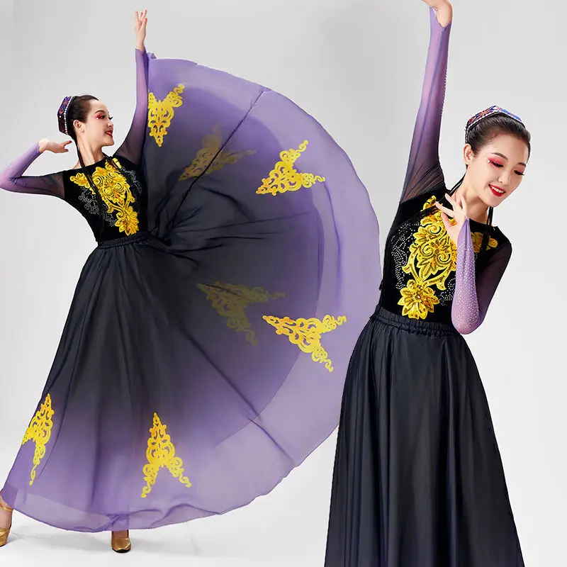 

Uyghur Dance Ethnic Performance Costume Art Exam New Large Swing Skirt Xinjiang Dance Performance Costume Adult Dance Costume