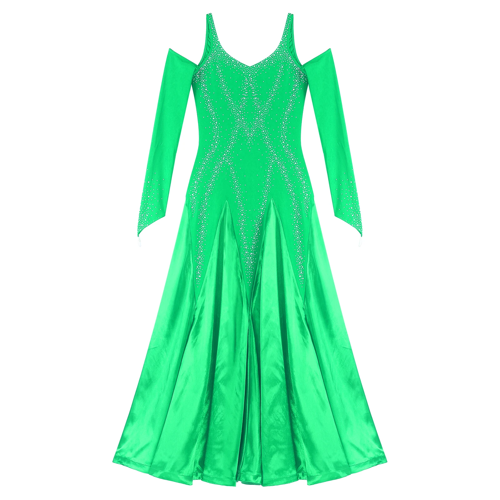 Robe de danse dos nu avec biscuits pour femme, robe de phtaline à ourlet large, danse lyrique moderne, performance sur scène, initié au froid, salle de Rh