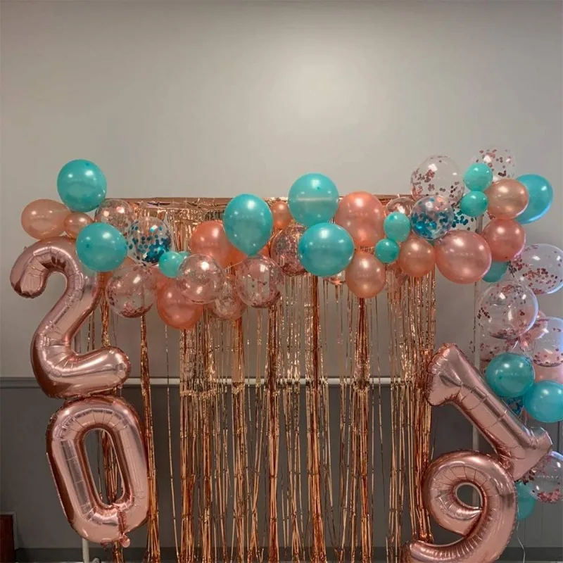 Teal Turquoise Balloons and Turquoise Confetti Balloons for Party Birthday Wedding Engagement Graduation Supplies