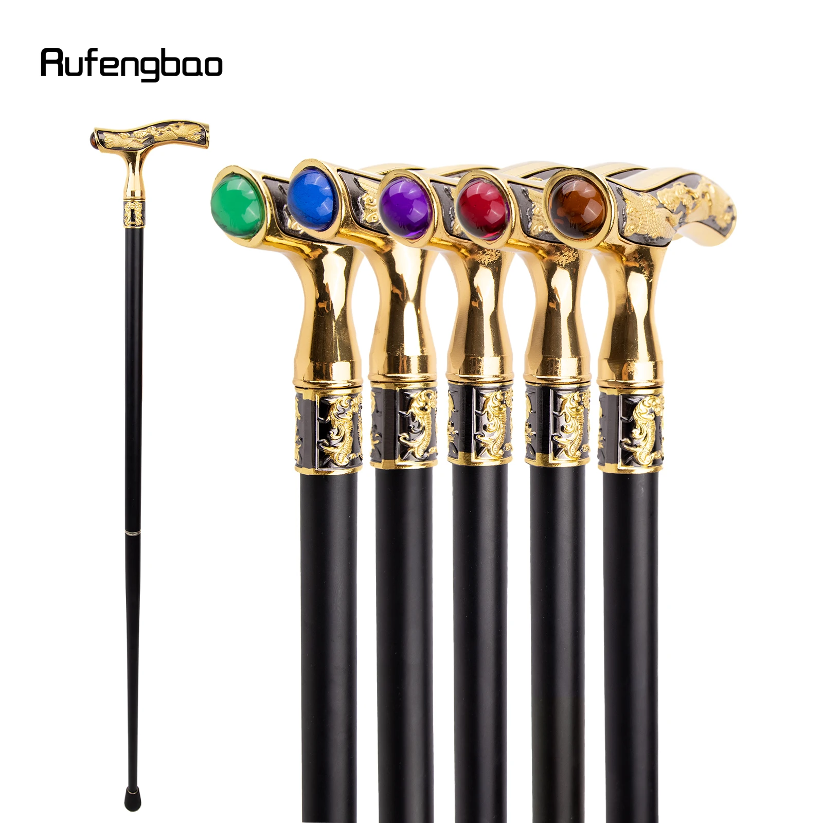 Crane Walking Cane Colorful Gemstone Fashion Decorative Cane For Halloween For Cosplay And Parties, For Cosplay & Party