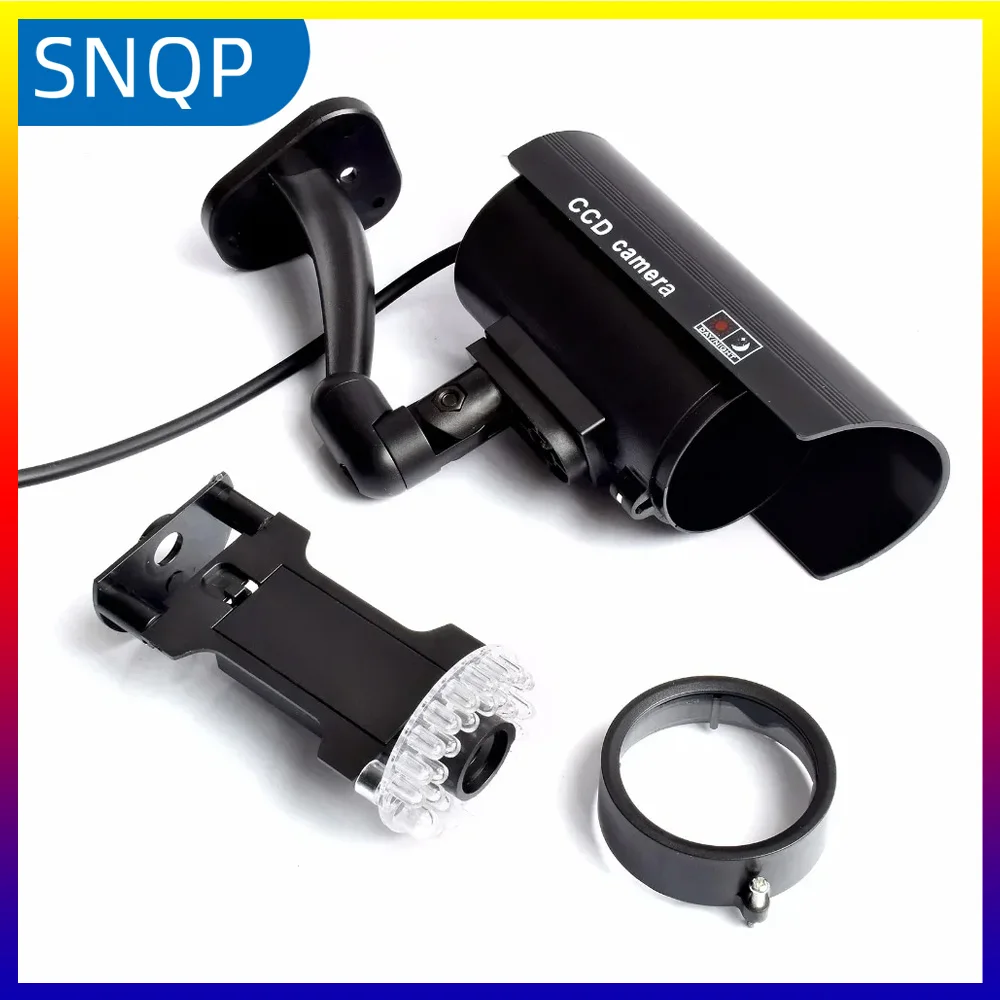 SNQP Fake Camera Dummy Waterproof Security CCTV Surveillance Camera With Flashing Red Led Light Outdoor Indoor