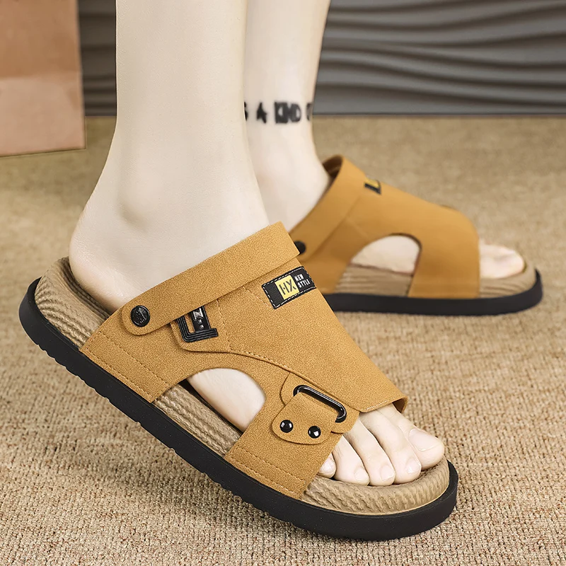 

Мужские повседневные сандалии из сетки, разноцветные, белые, модные тапочки, новинка, тренды 2026, мужская уличная обувь для отдыха