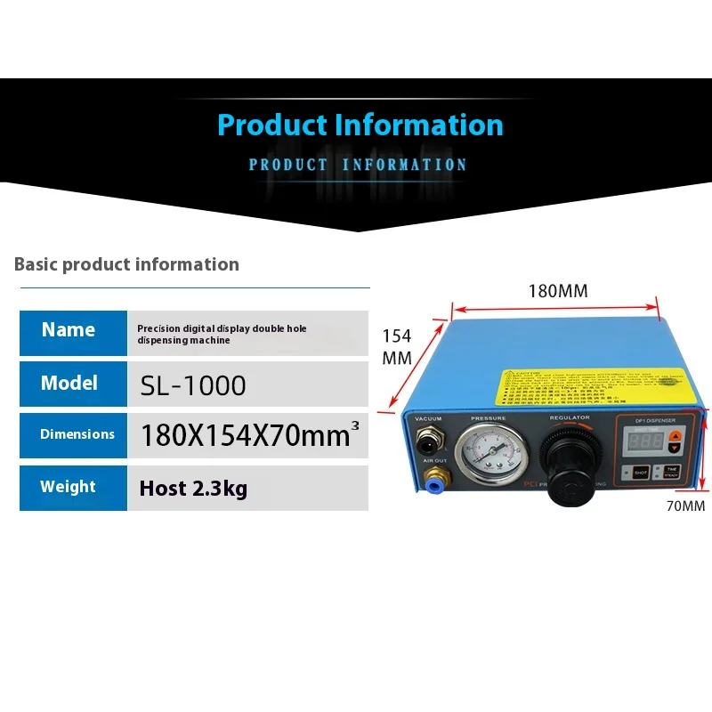 

SL-1000 Fully Automatic Dual-Hole Glue Dispensing Machine Precision Digital Display Manual Glue Injector Industrial Equipment