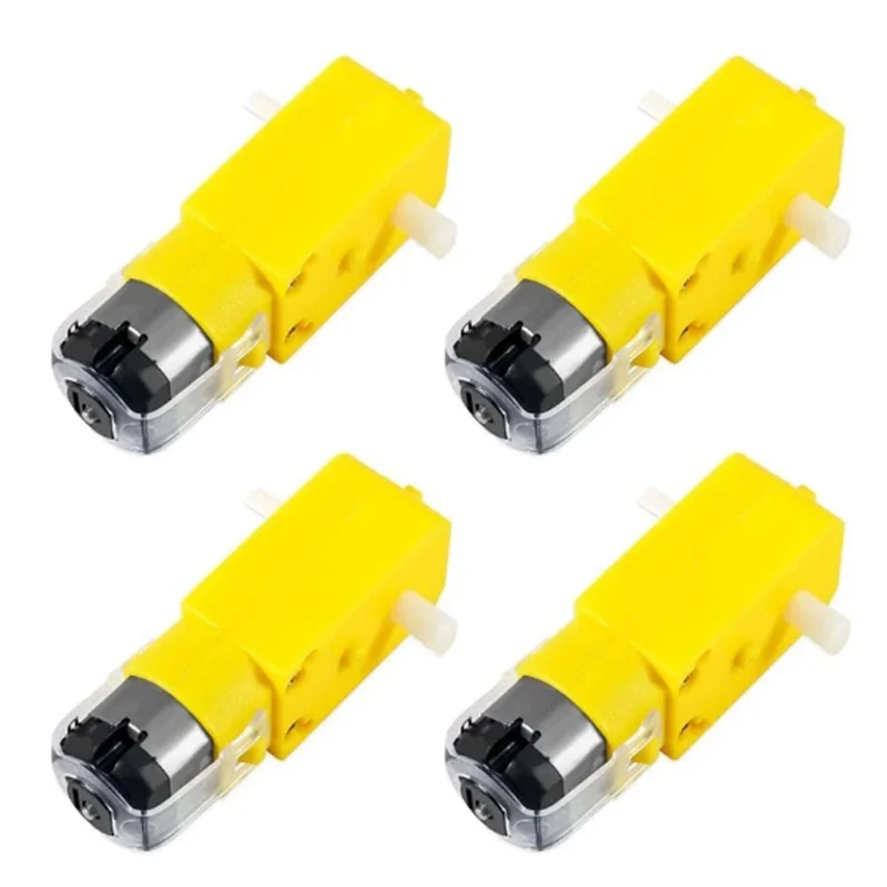4 PCs DC Electric Motor DC 3-6V Dual Shaft Geared TT Magnetic Gearbox Engine with 65mm Plastic Car Tire Wheel Smart RC Car Robot image 4