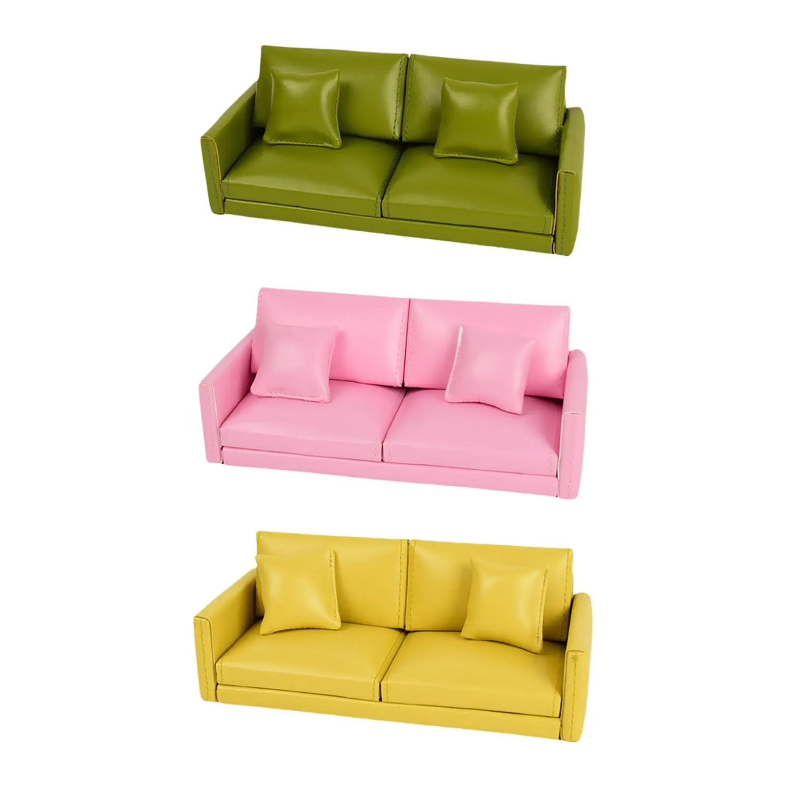 

1 :12 Scale Dollhouse Miniature Sofa for Micro Landscape DIY Projects Decor