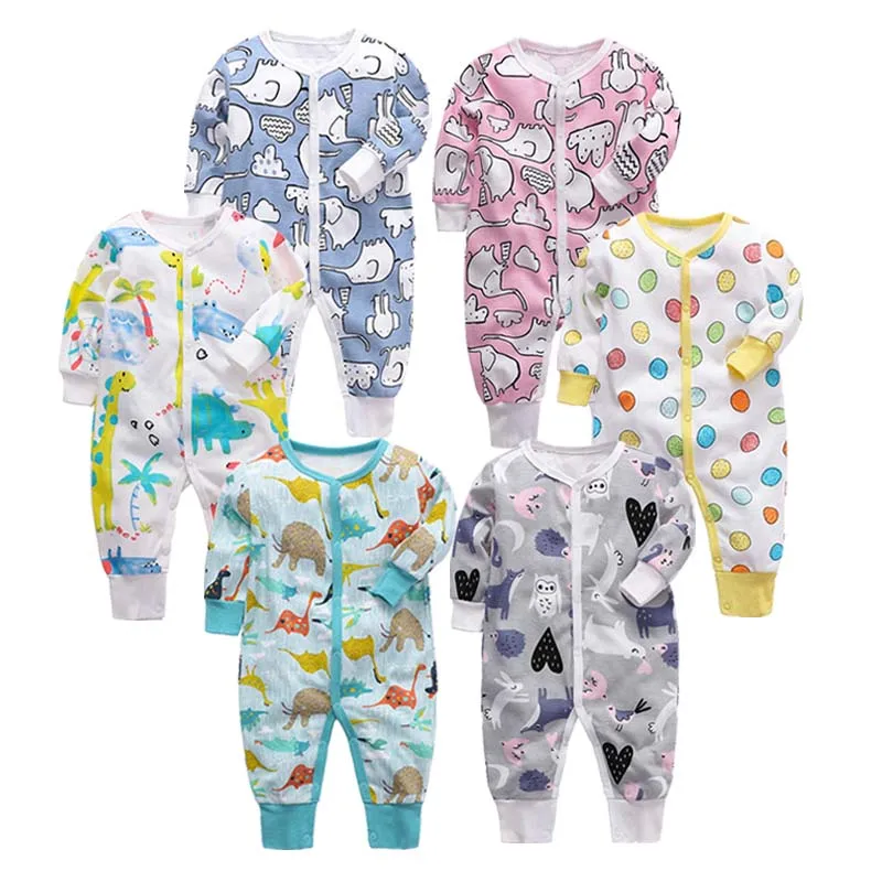 Summer 0-24Months Newborn Baby Jumpsuit Clothing Long sleeved  Infant Onesie 100% Cotton Soft Baby Girl Rompers Toddler Costume