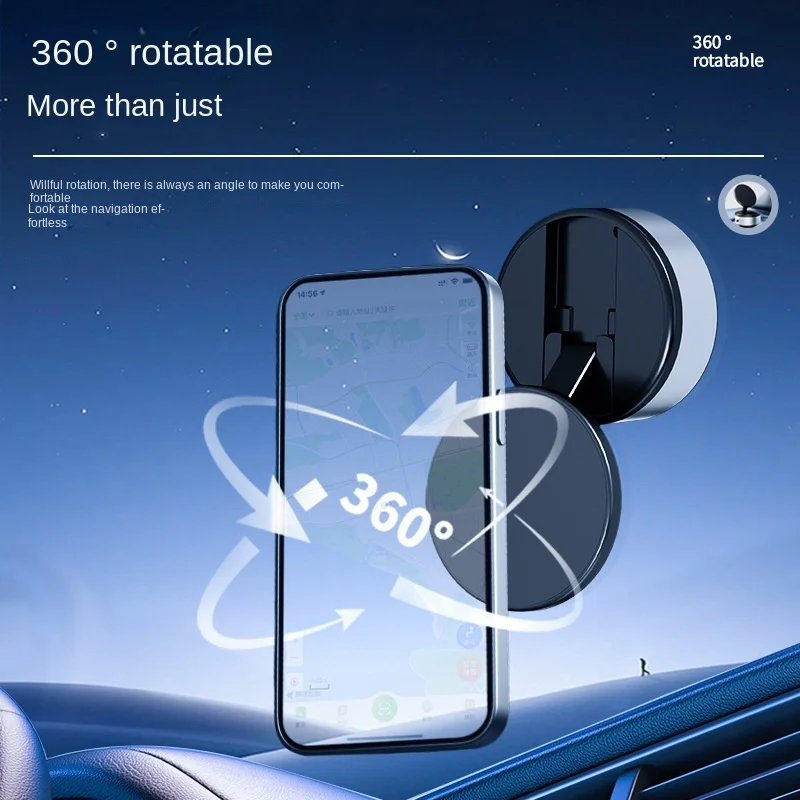 New Vacuum Car Phone Holder Stable Suction Cup Folding Car Phone Stand Navigation Stand Magnetic Intelligent Vacuum Adsorption