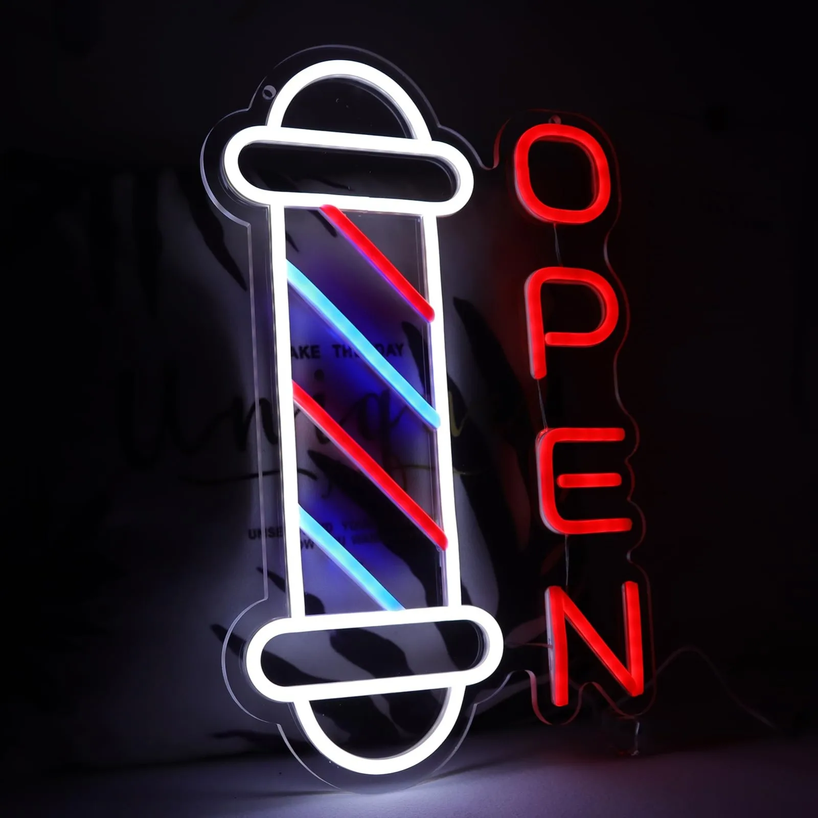 Imagem -03 - Open Neon Led Lights para Wall Decor Adequado para Barbearias Hair Art Presente Original para Cabeleireiro