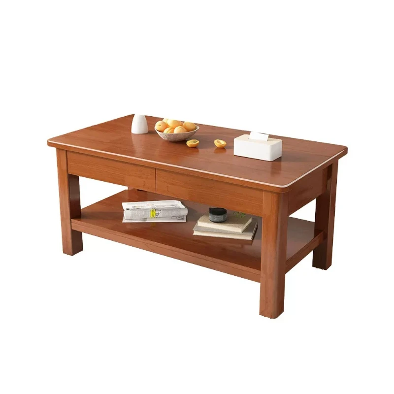 Living room coffee table, all solid wood 60CM high, rubber wood, modern simplicity, small apartment dining table